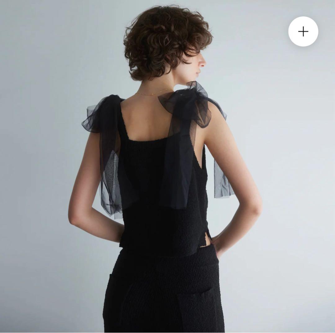 コットンブークレニットTulleリボンキャミ