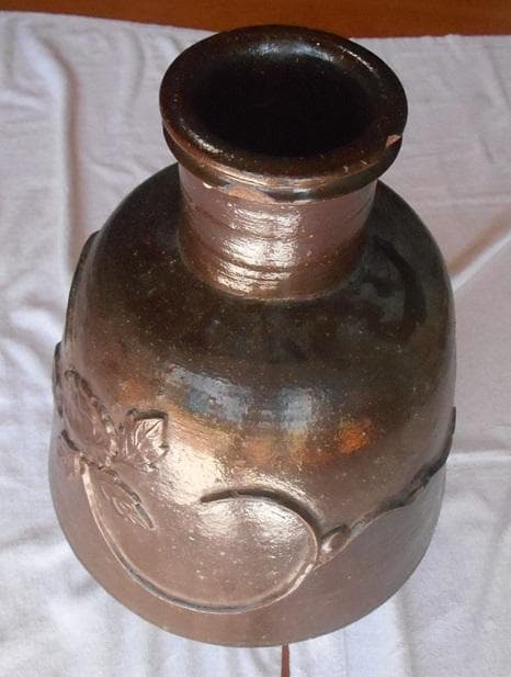 花入り 　古い甕　酢甕　　　骨董品　花瓶