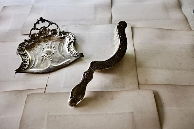 sold france 貝と薔薇とロカイユとロココ的ダストパン＆ブラシセット