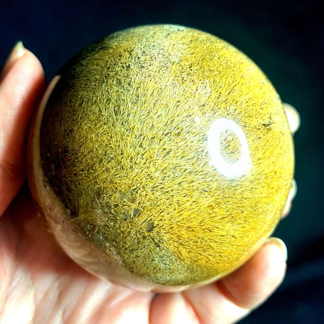 超大玉　64mm ゴールドルチルクォーツ　金針水晶　パワーストーン