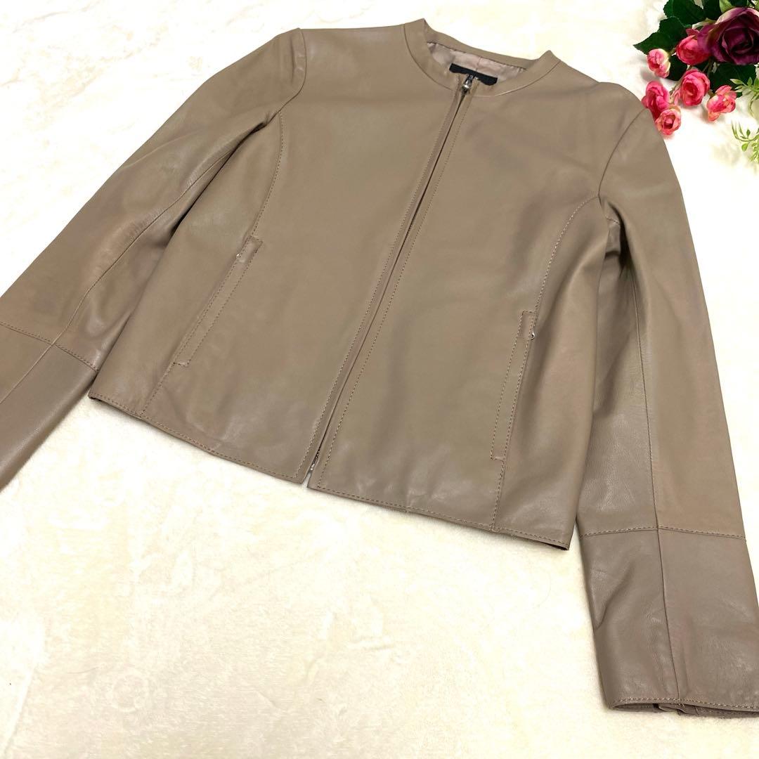 【ぴーちゃん さま専用】23区 シープレザー ノーカラージャケット25周年モデル