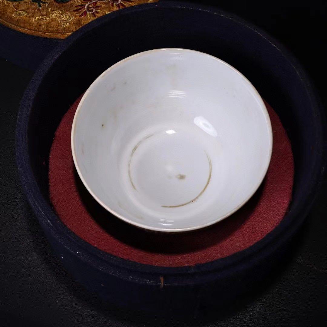 貴重品、旧蔵収、清代宮廷御蔵珍しい手描きエナメル彩陶器碗