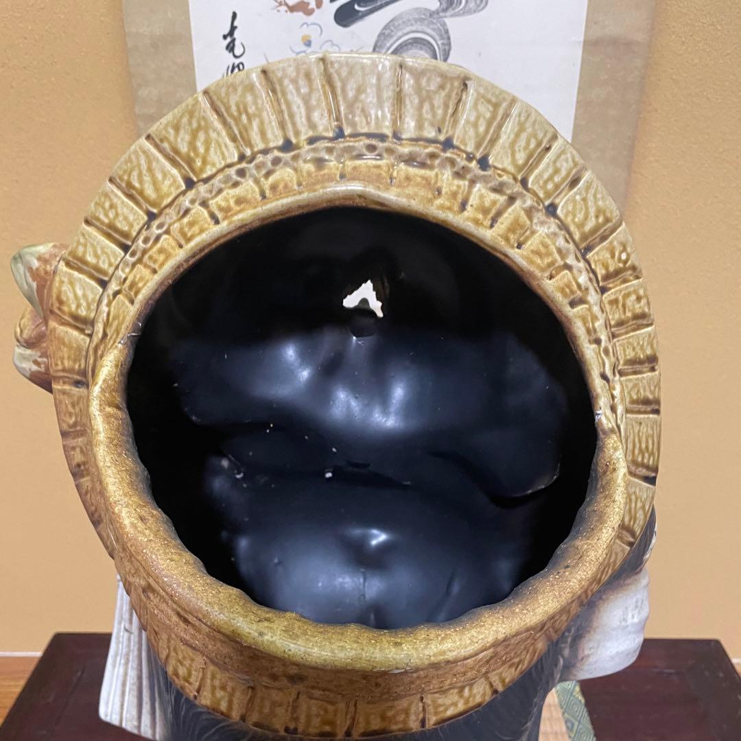 傘立て 陶器 信楽焼 狸 約45㎝ 傘入 和風 縁起物 【昭和レトロ】ビンテージ