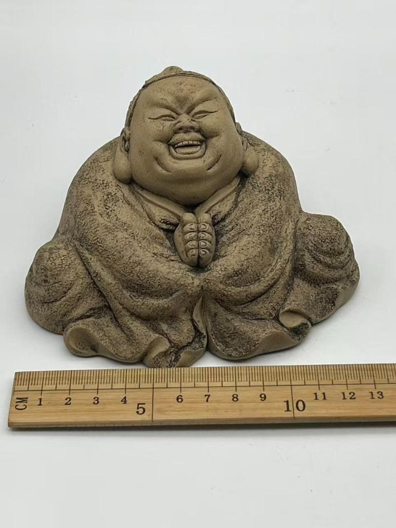 民国 紫砂布袋和尚 置物　茶道具　骨董品　唐物 中国古美術(F-178)