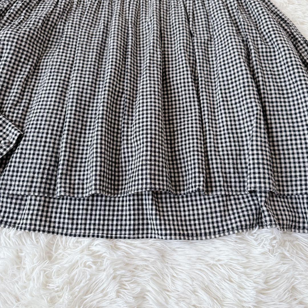 完売品✨美品✨オオカミとフクロウ ギンガムチェック ブラウス 長袖 丸襟