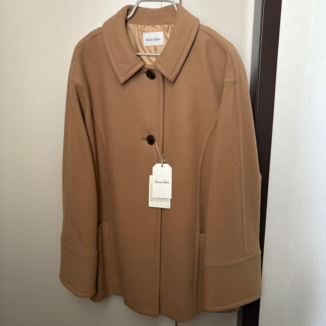 未使用 steven alanドルマンスリーブハーフコート ベージュ36