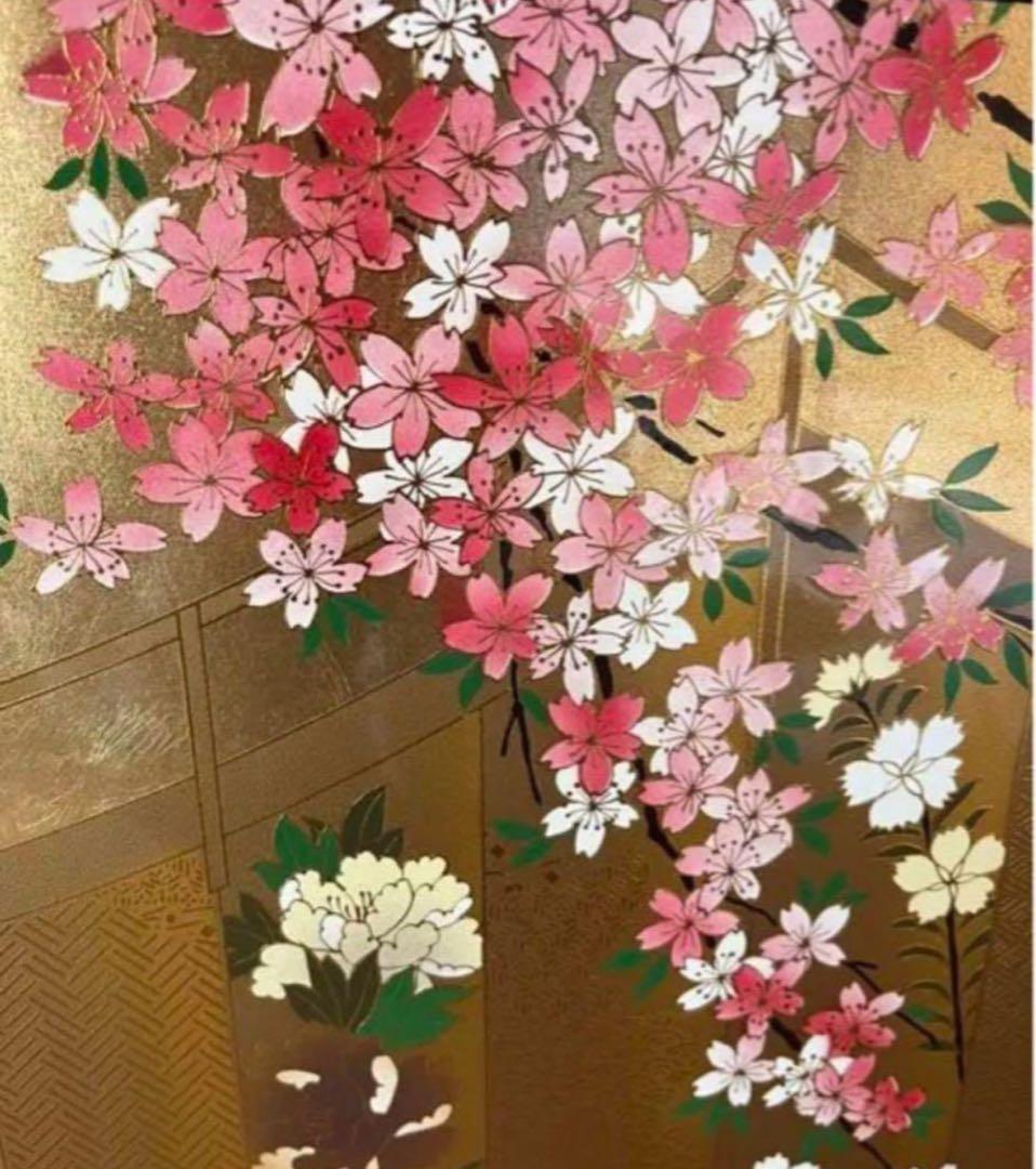 金屏風　折れ屏風　おひなさま　道具　ひな祭り　お雛様　雛人形　三つ折り屏風