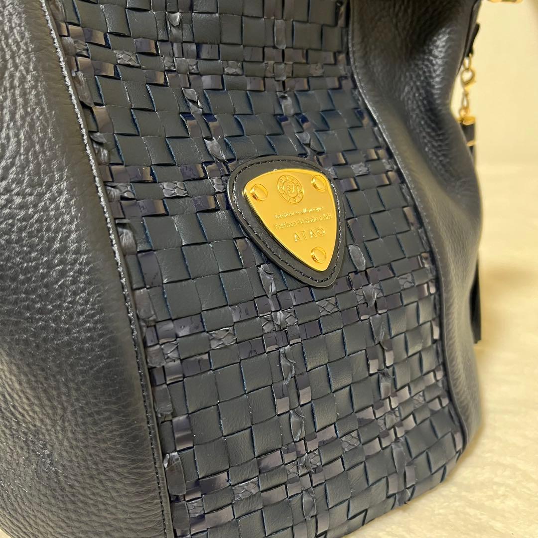 【極美品】ATAO キャンディ ルーク ショルダーバッグ ネイビー