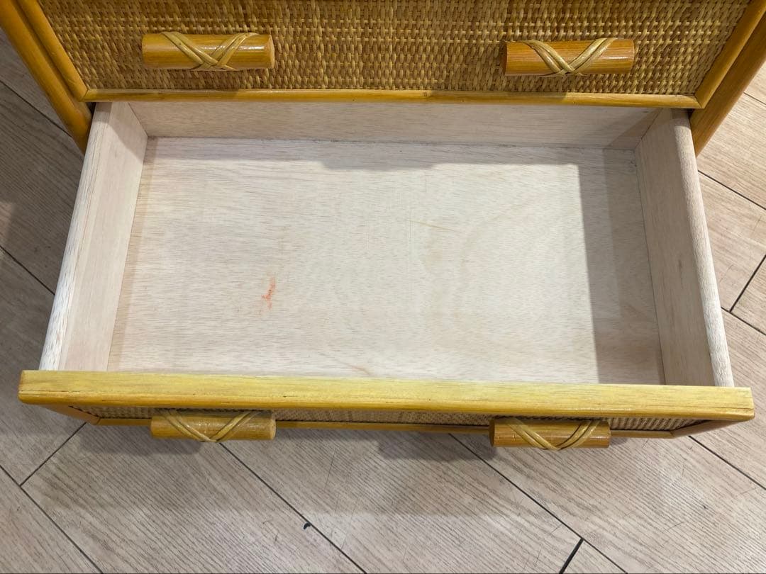 ラタン籐チェスト 家具 5段 タンス　レトロ アンティーク