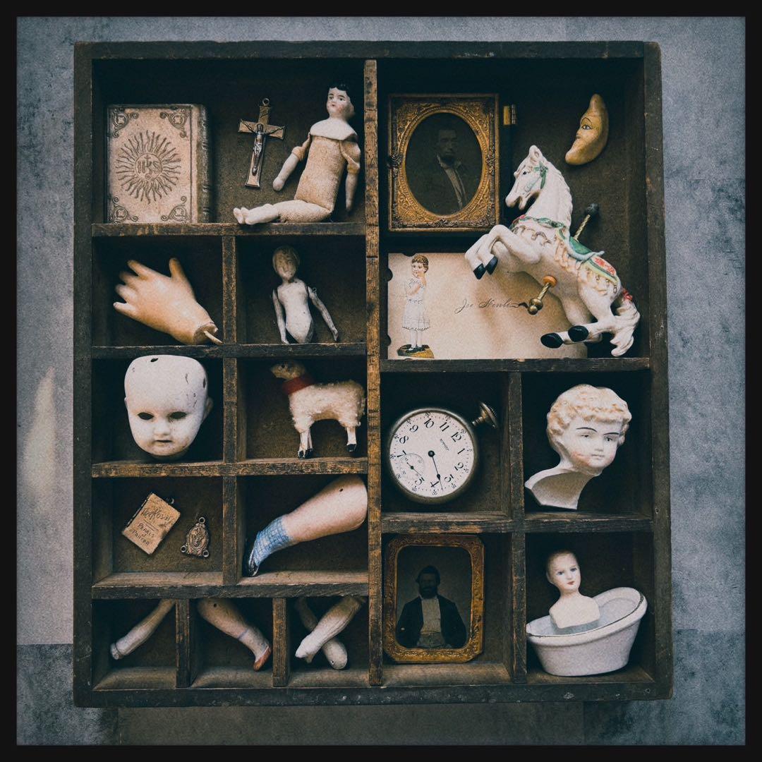 オールドヴィンテージ　 木製プリンタートレイ 飾り棚