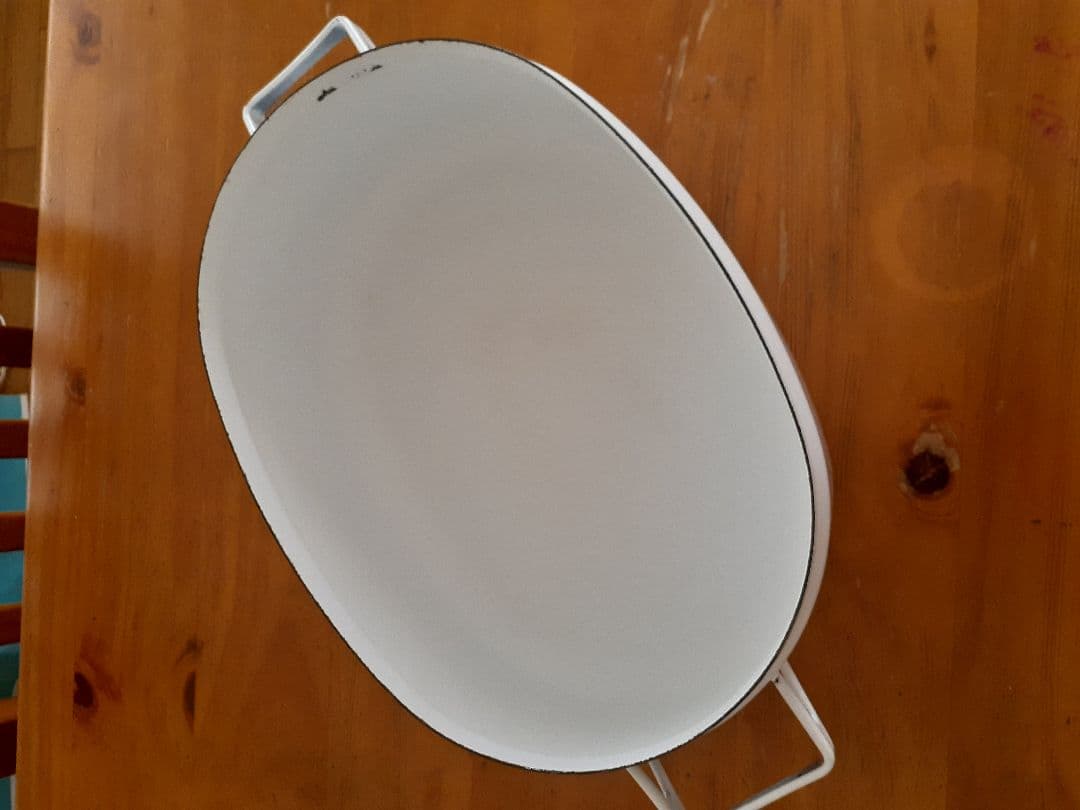 値下げ　ビンテージ　FINEL/ARABIA ホーロー　オーバル型　両手鍋　C