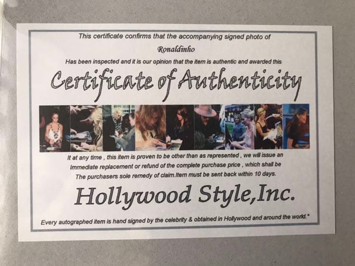 激レア！ロナウジーニョ選手 直筆サイン入り写真＆ユニホームセット　ブラジル代表