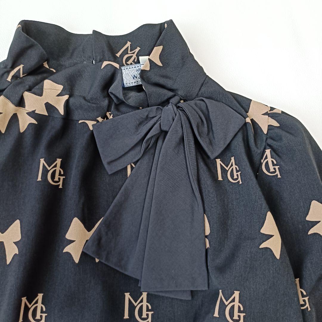 【エムズグレイシー/M’S GRACY】長袖ブラウス　リボン　ロゴ　近年モデル