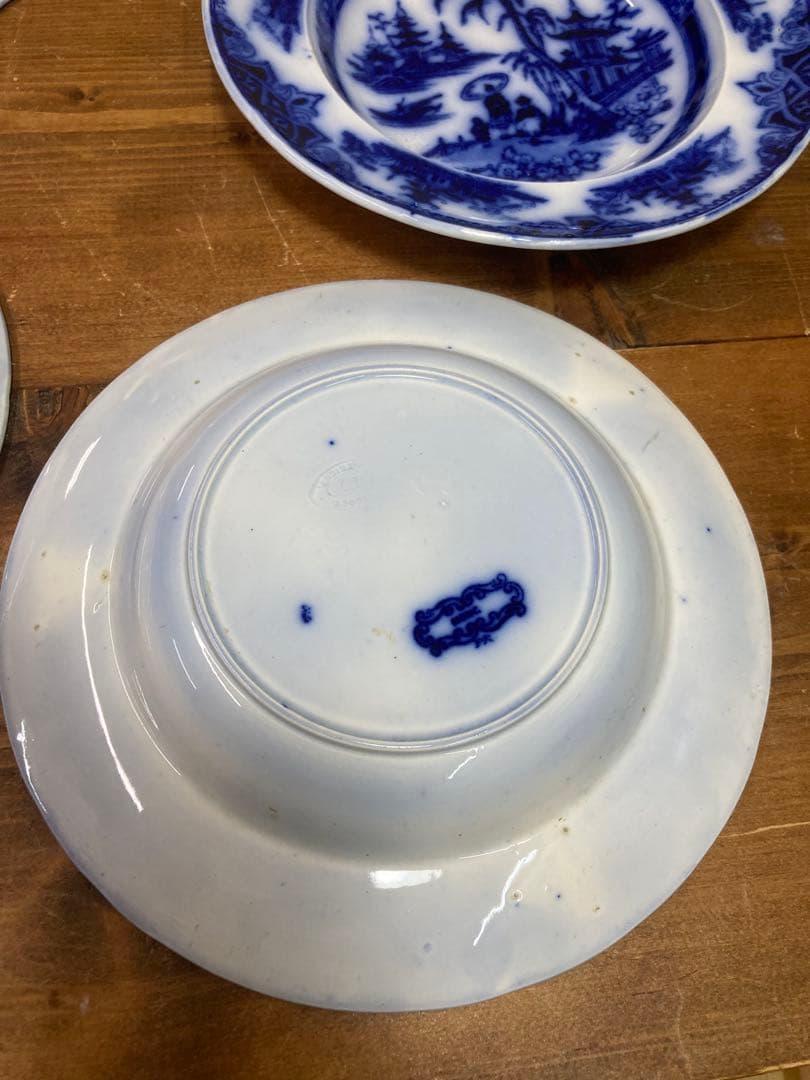 オランダ P.REGOUT MAASTRICHT 染付蛮国舶来絵付皿 5客