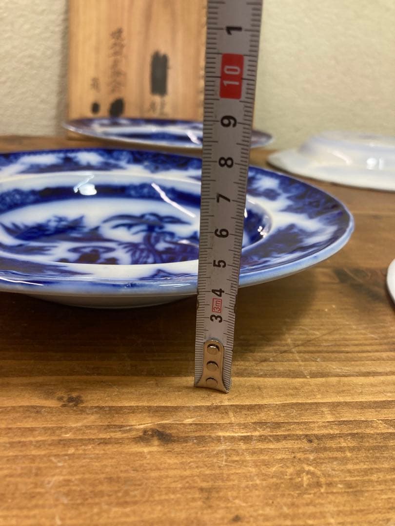 オランダ P.REGOUT MAASTRICHT 染付蛮国舶来絵付皿 5客