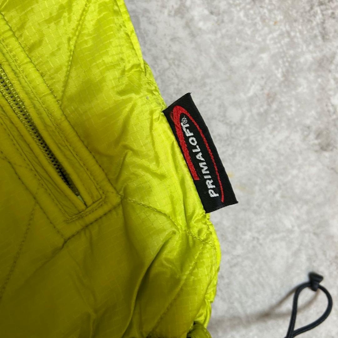 Columbia プリマロフト リバーシブル 中綿 ベスト カーキ 黄緑 XL