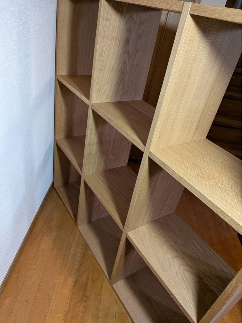 ■送料込■無印良品 スタッキングシェルフ 3×3 木製家具棚MUJI収納オーク材