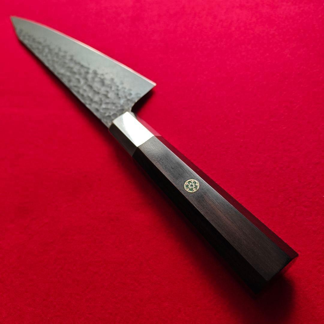 新品　鍛造VG10 黒染め　切り付け牛刀　包丁　黒檀　八角柄