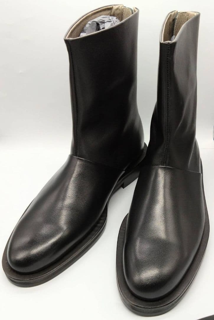 新品 ISHMM イシュム back zip boots black レザー42