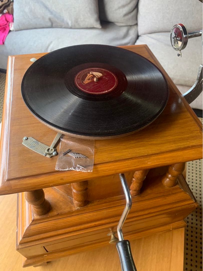 アンティーク　特大　ビクター　八角型蓄音機　稼働品　ラッパ　ゼンマイ式　骨董