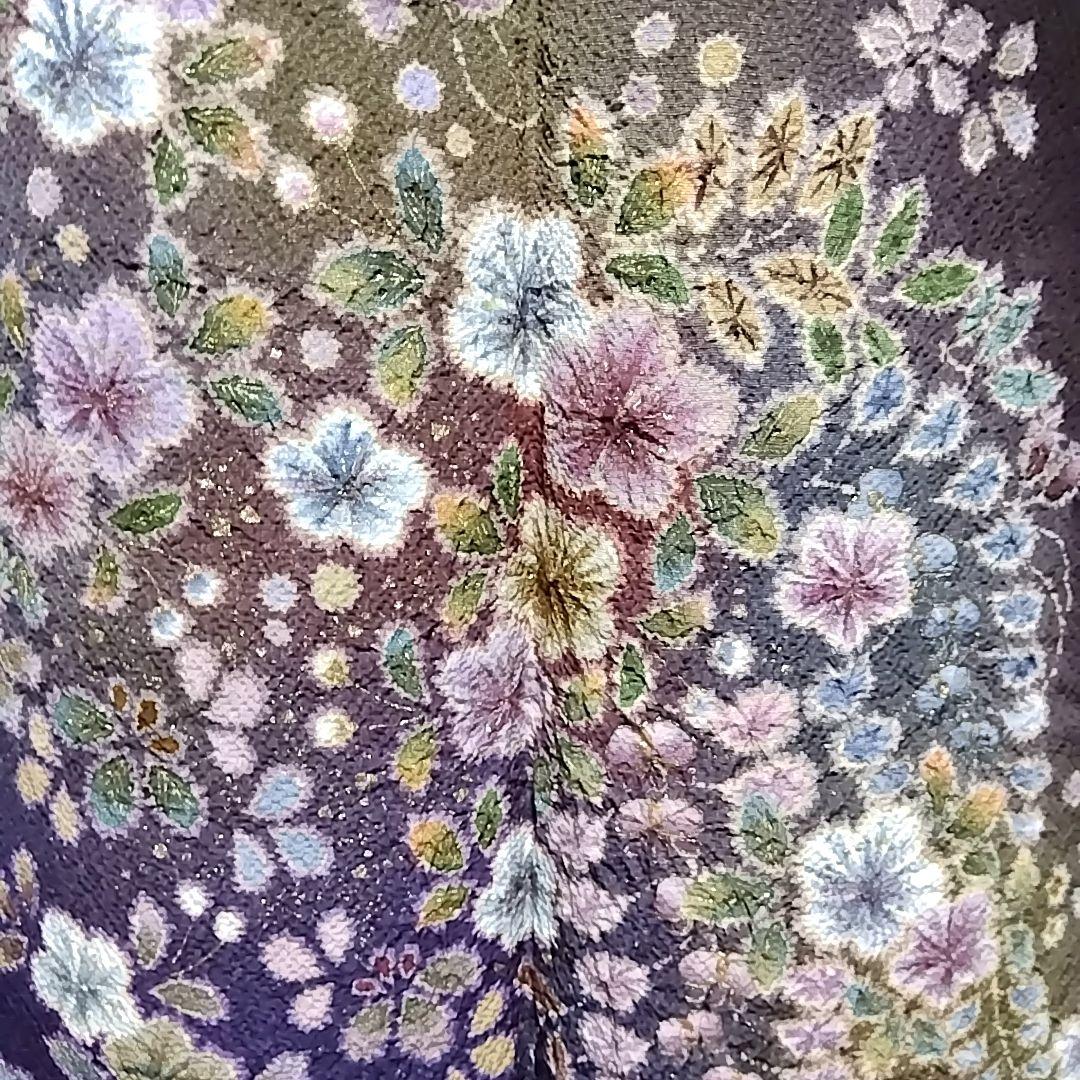 翠山工房 落款 セット 辻ケ花 辻ヶ花 袋帯 辻が花 訪問着 紫 絞り