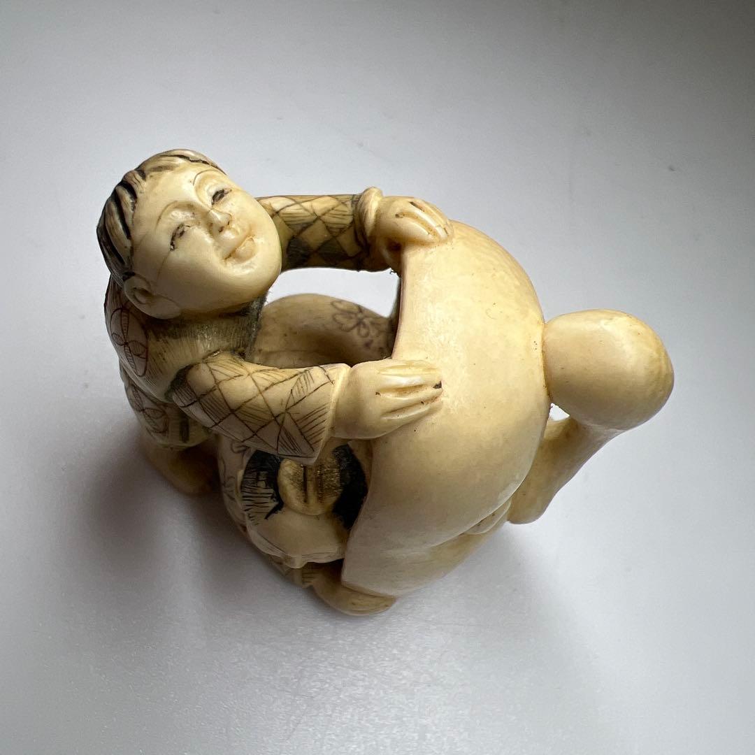 極上子供に天狗根付　33g 東Y8-0106☆2F