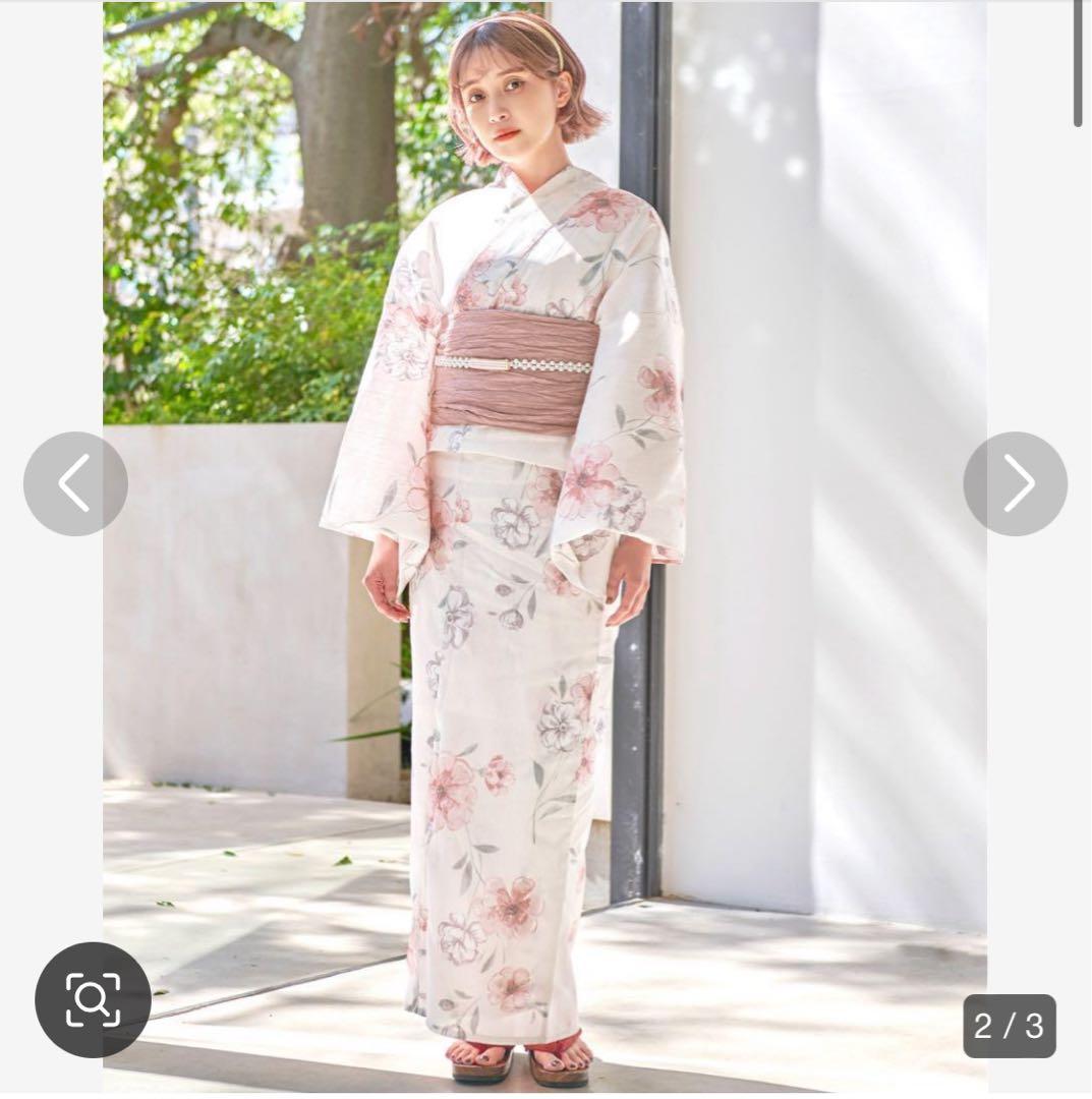 dita 浴衣　桜梅桃李　　浴衣、帯、下駄3点セット