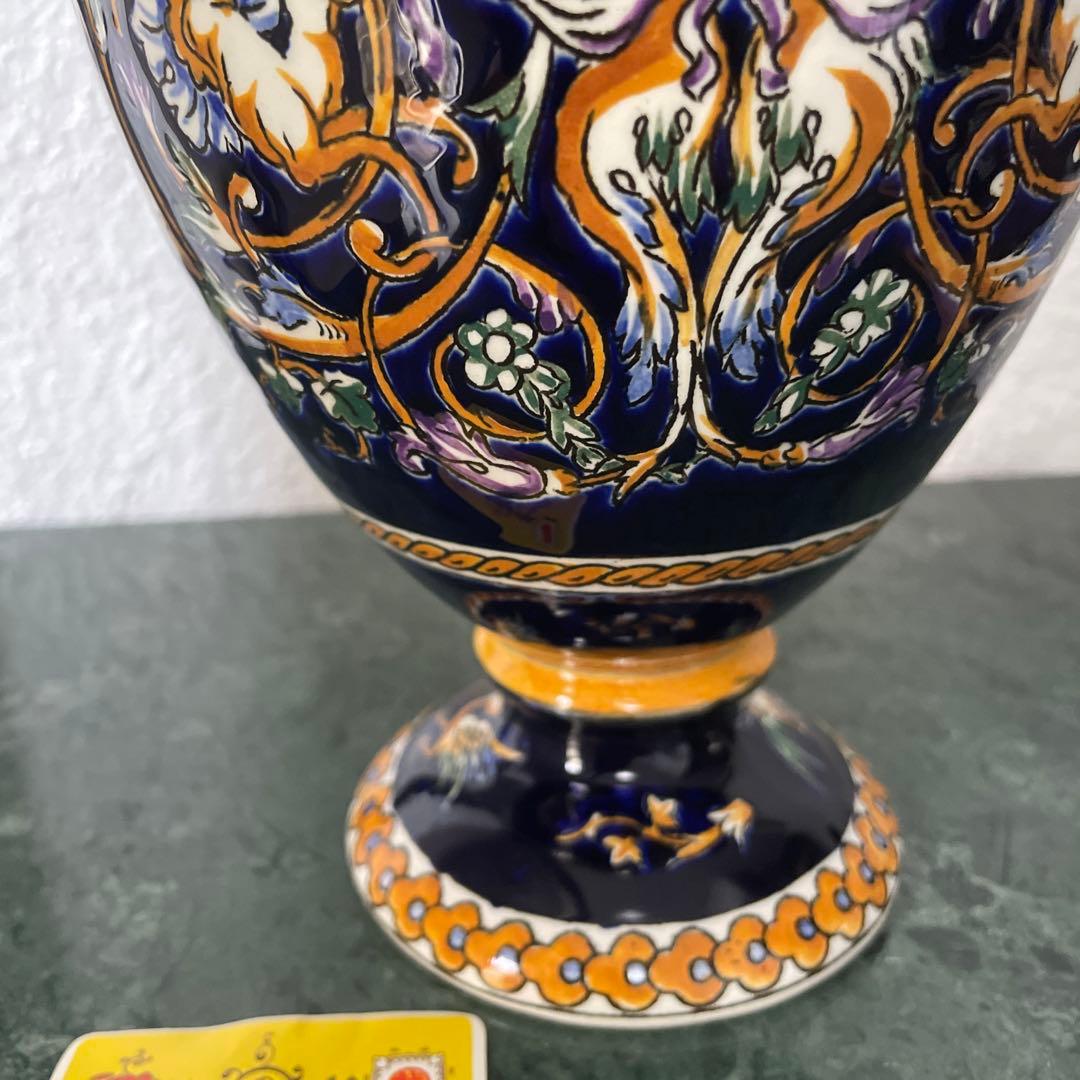 GIEN ジアン　フランス　花瓶　花びん　アンティーク　花器　取って付き　洋風