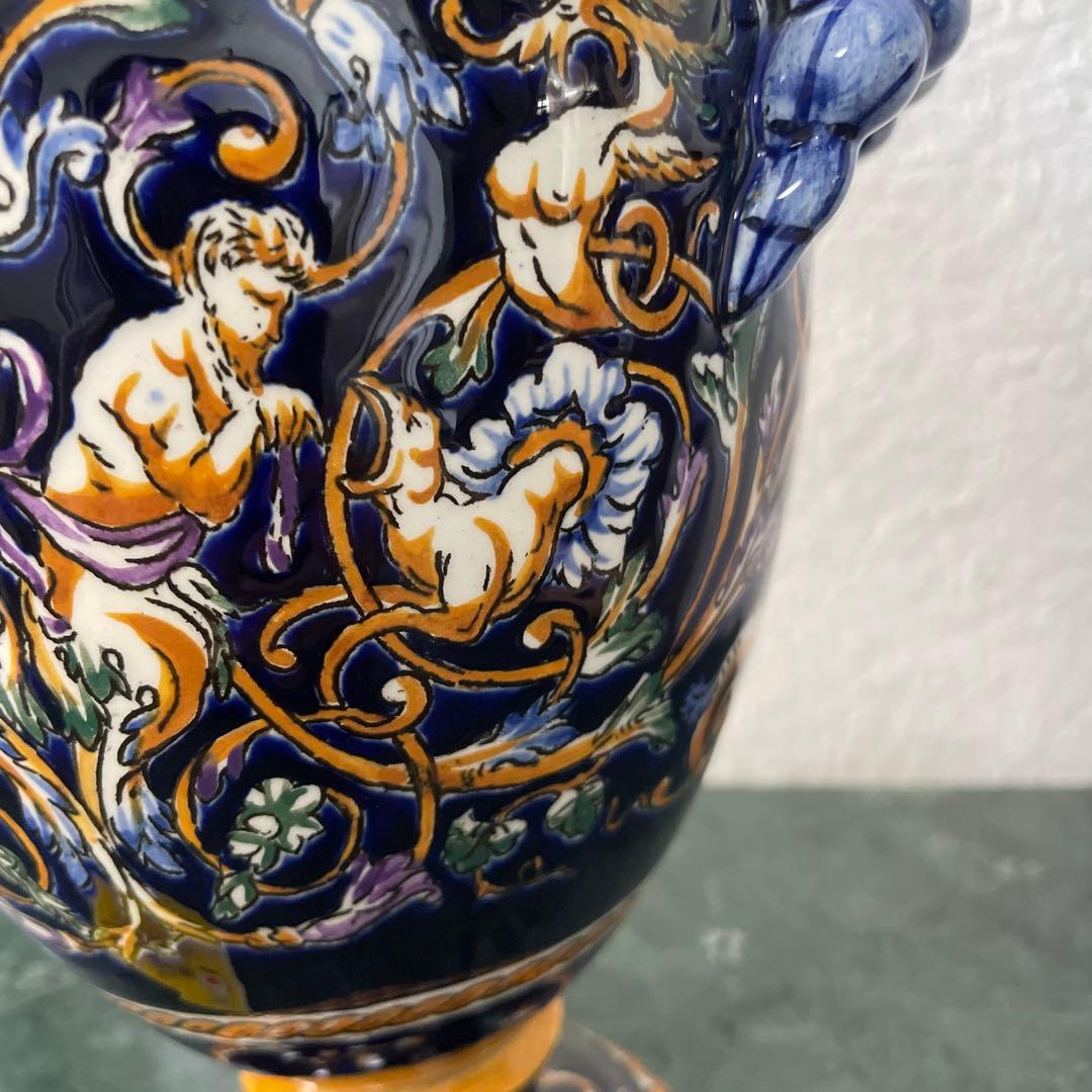 GIEN ジアン　フランス　花瓶　花びん　アンティーク　花器　取って付き　洋風