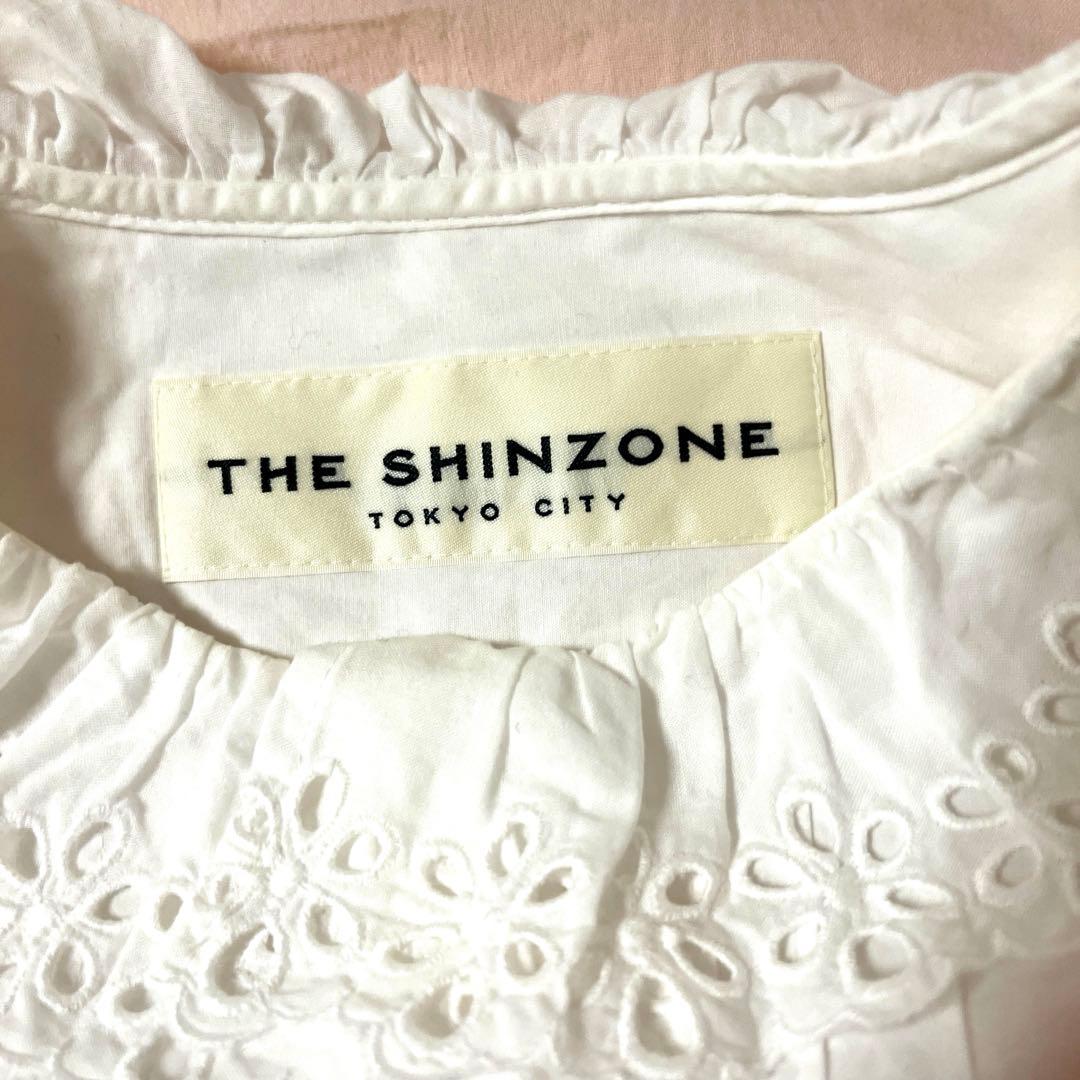 大人気！完売！THE SHINZONEコットンフリルレース襟ブラウス