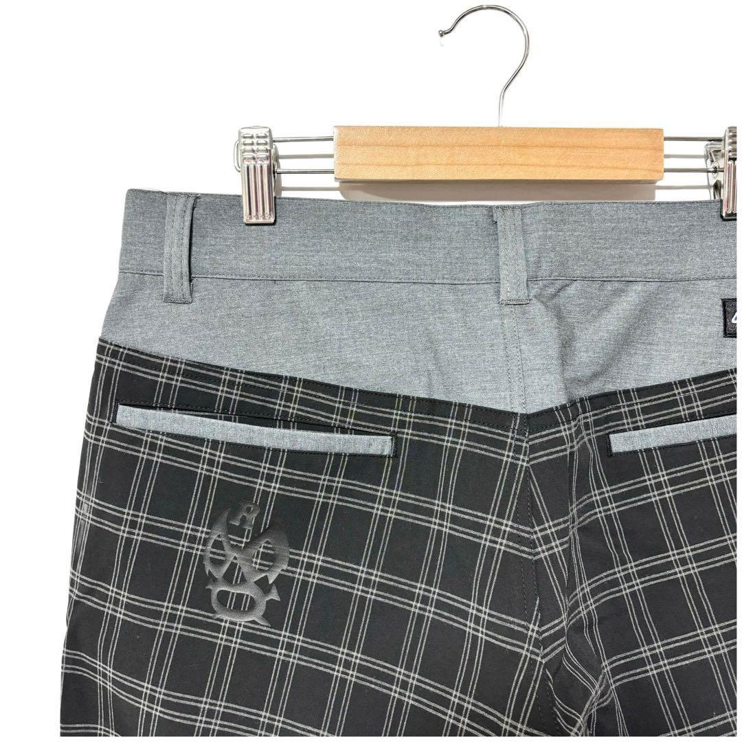新品 ラッセルノ ゴルフ チェックパンツ ブラック L 5