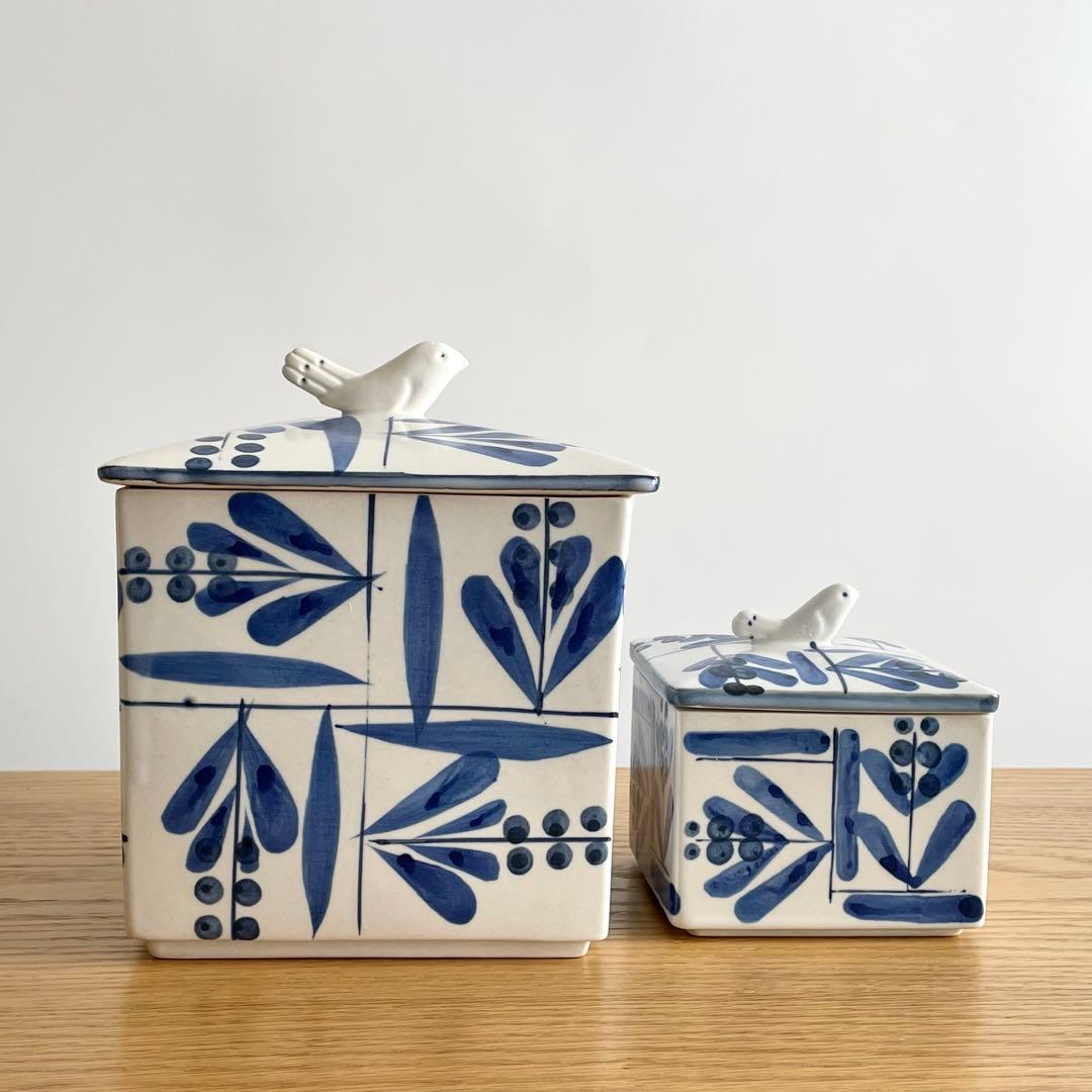 砥部焼 NIPPON CRAFT 日本クラフト 草文 パンケース キャニスター