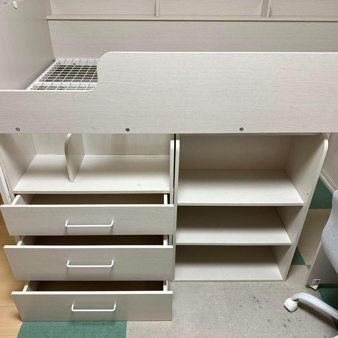 ニトリ　システムベッド　ロフトベッド　学習机　マットレス付き　システムベット