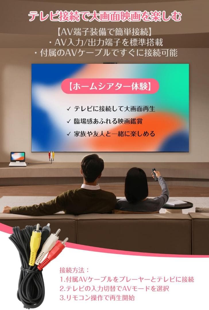 ポータブルDVDプレーヤー 10.5インチ 最大5H連続再生 リージョンフリー