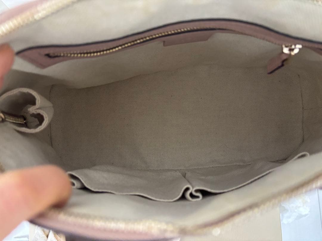 GUCCI グッチ2WAY ショルダーバングGG柄　ハンドルバッグピックベージュ