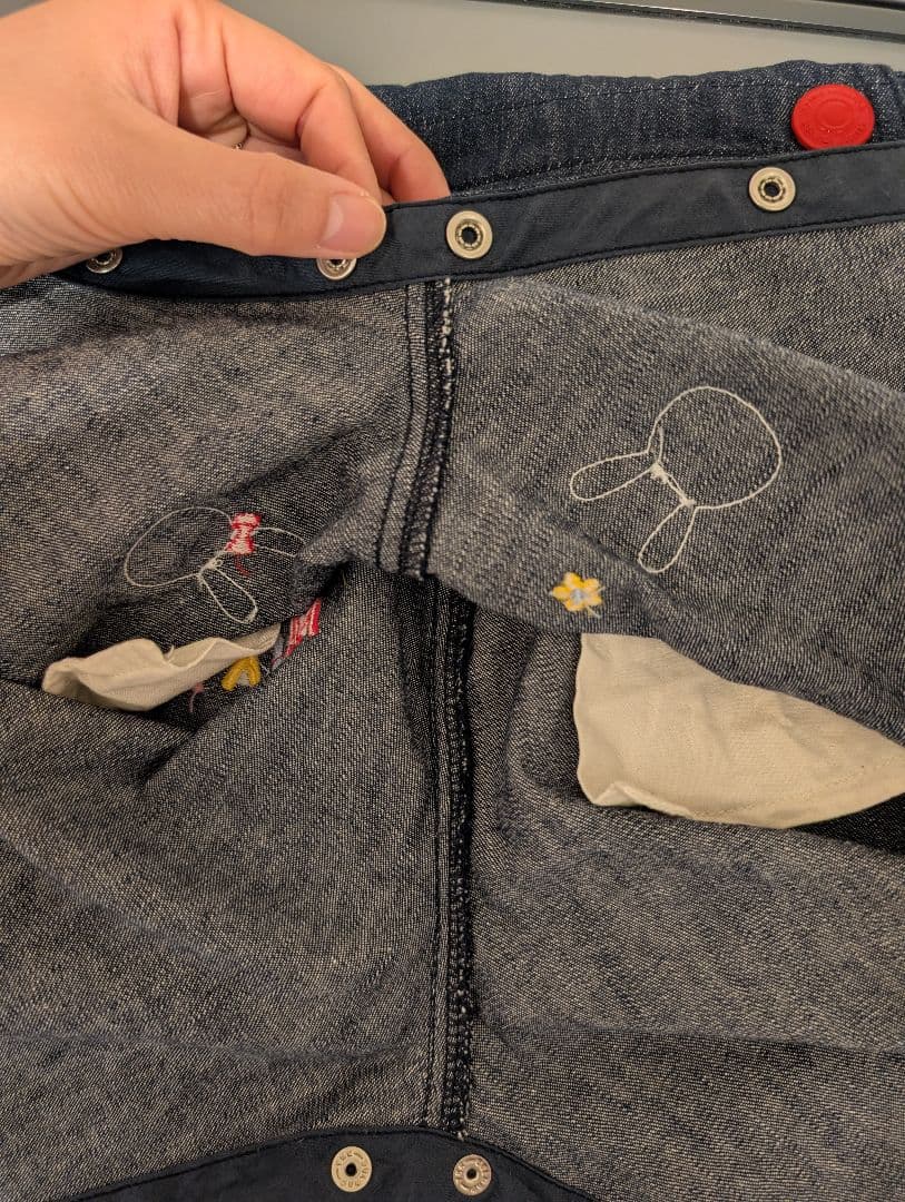 ミキハウス　七分丈オーバーオール(うさぎ)　Mサイズ