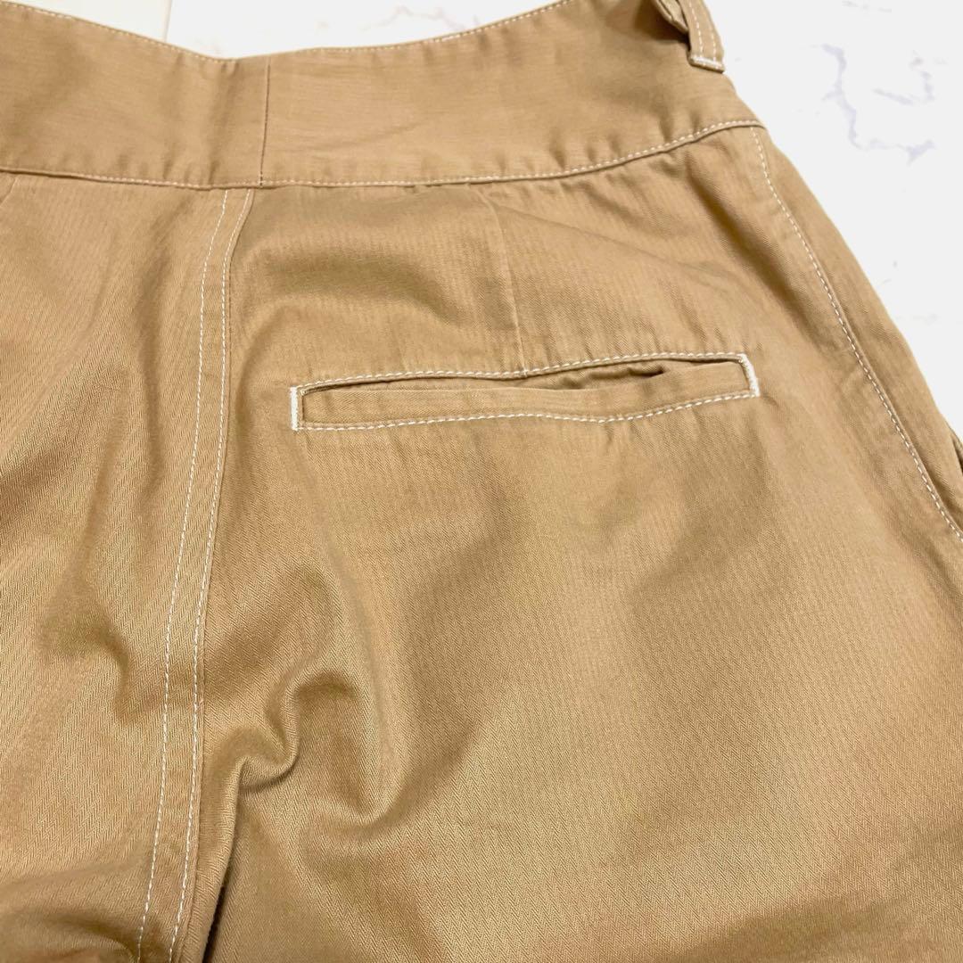 LOEWE ロエベ イタリア製 ベルト付 ハイウエスト ワイドチノ パンツ36