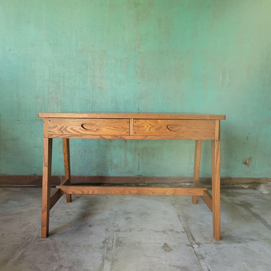 レトロ　ヴィンテージ　木製無垢材　平机 古家具 学習机