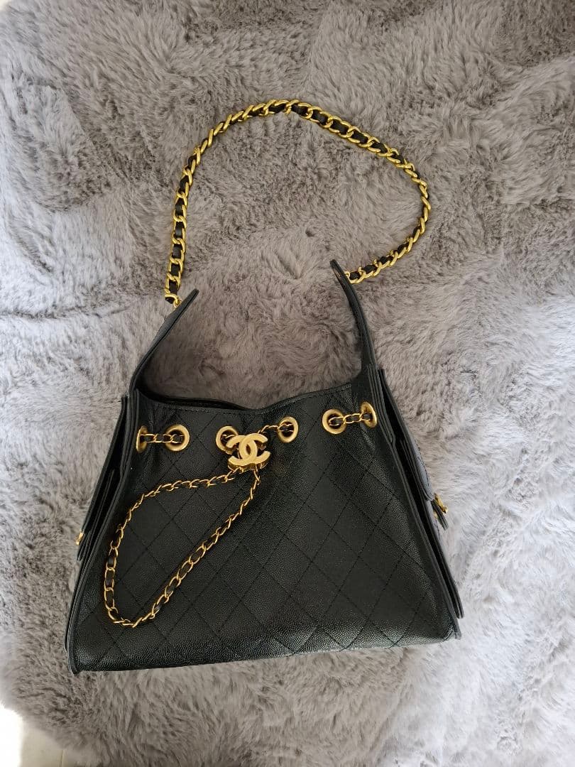 CHANEL25 黒 レザー ショルダーバッグ