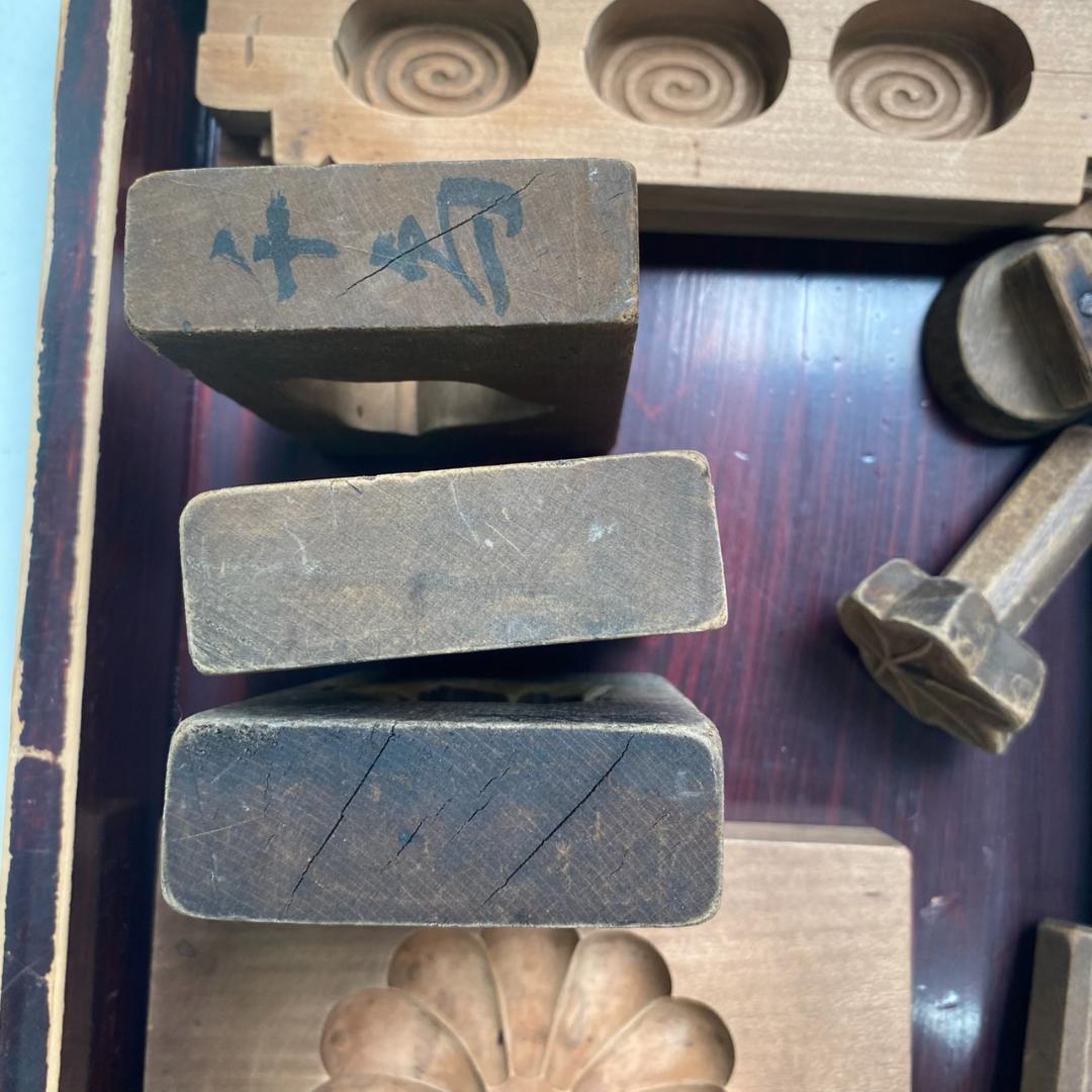 和菓子木型　5種セット【朱塗り木箱入り】