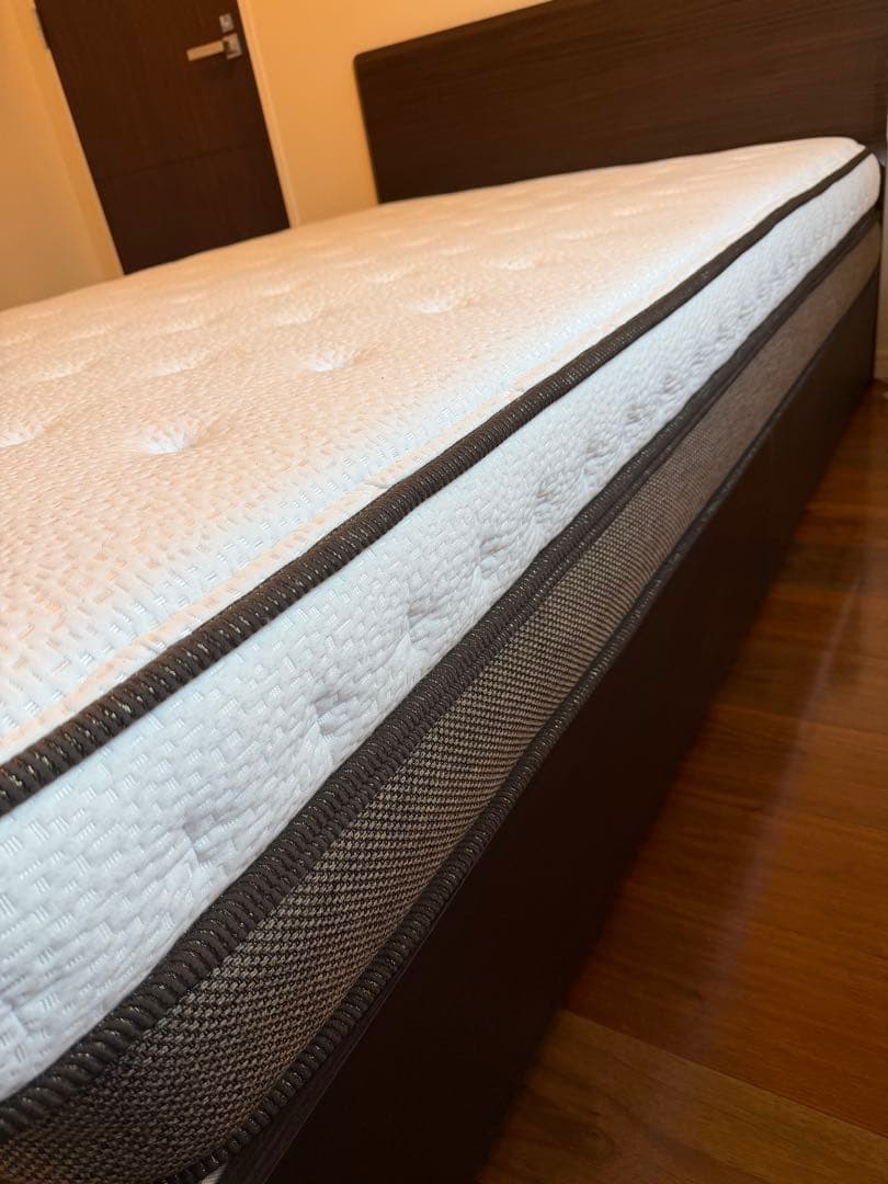 セミダブル　ニトリ ベッドフレーム ダークブラウン 引き出し付 マットレスセット