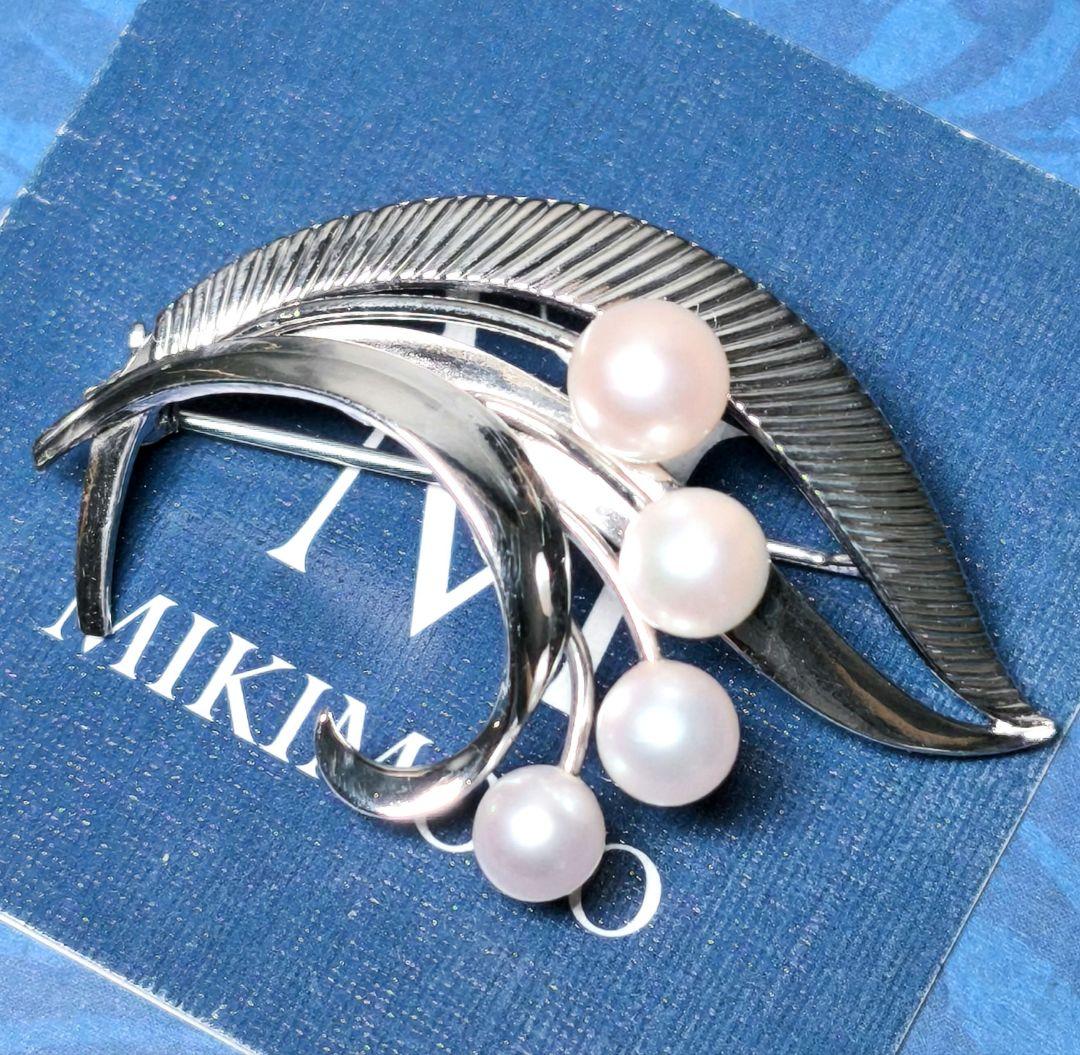 【美品 最高級!!】ミキモト ブローチ パール フォーマル 4珠 皇室御用達