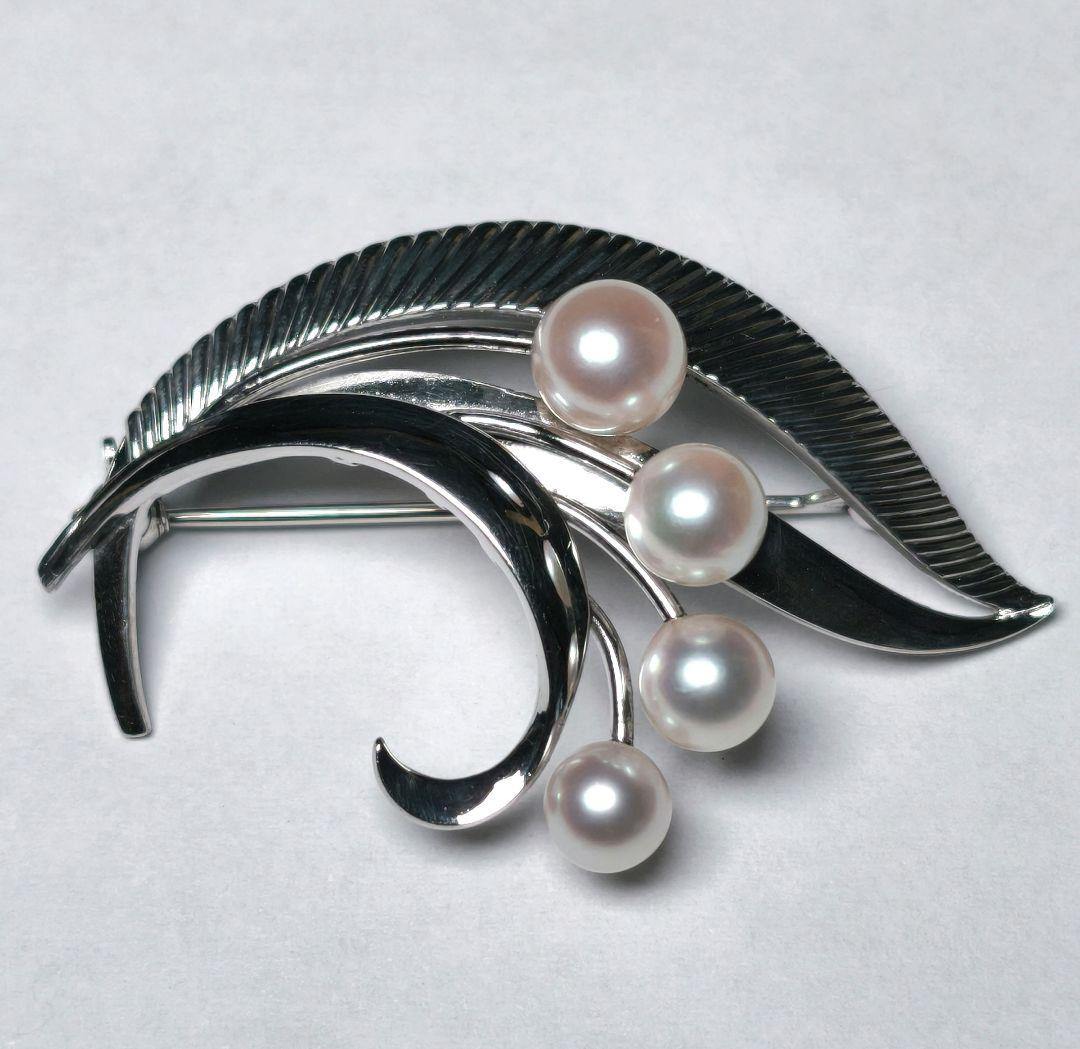 【美品 最高級!!】ミキモト ブローチ パール フォーマル 4珠 皇室御用達