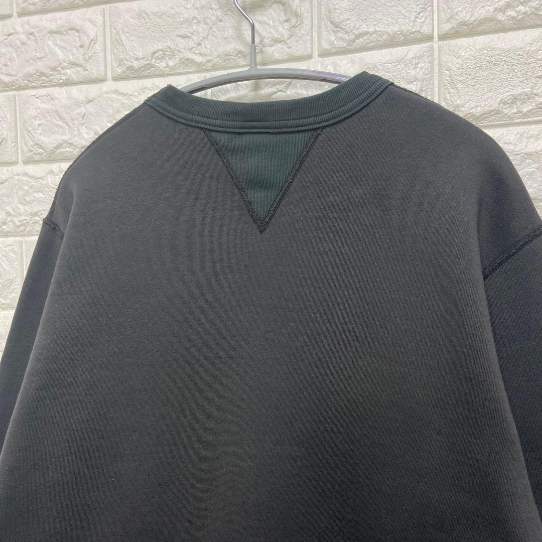 BARNS OUTFITTERS バーンズ ダブルVガゼット スウェット 黒 L