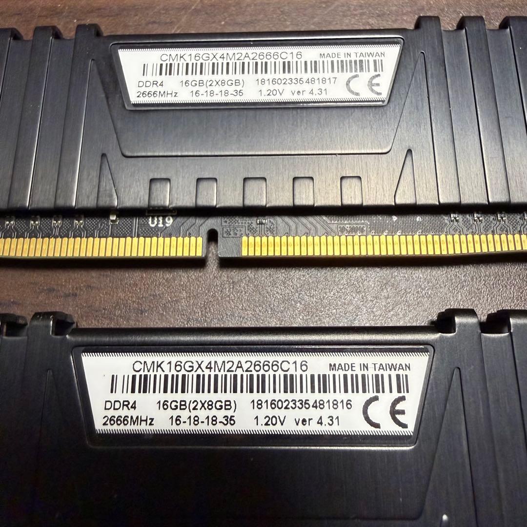 CORSAIRデスクトップ用DDR4メモリ 16GB(8GB×2)2666MHz
