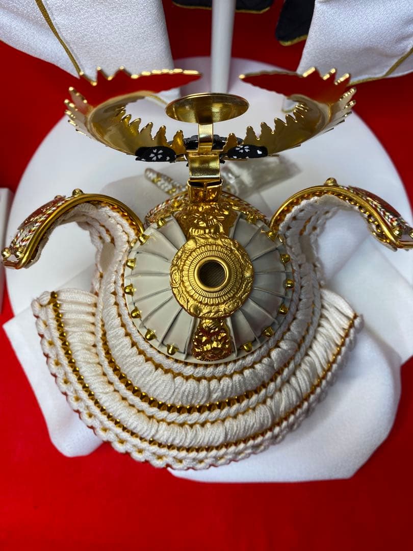 徳川家康　五月人形　兜飾り　白陣羽織付き兜平飾り　龍虎柄