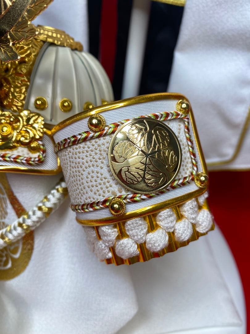 徳川家康　五月人形　兜飾り　白陣羽織付き兜平飾り　龍虎柄