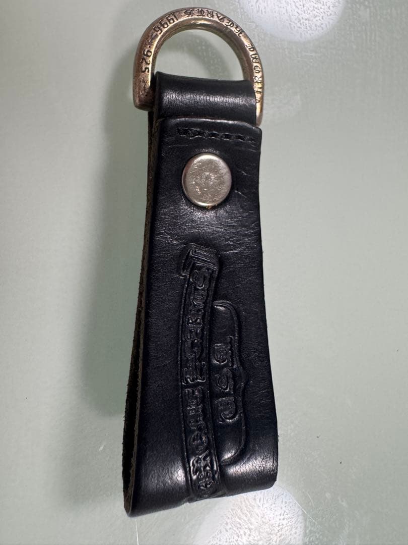 「数回使用美品」クロムハーツ Dリング キーホルダー ブラック レザー 純正