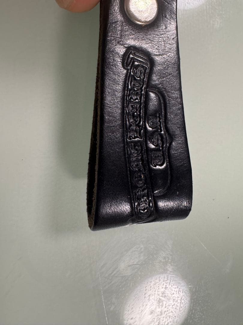 「数回使用美品」クロムハーツ Dリング キーホルダー ブラック レザー 純正