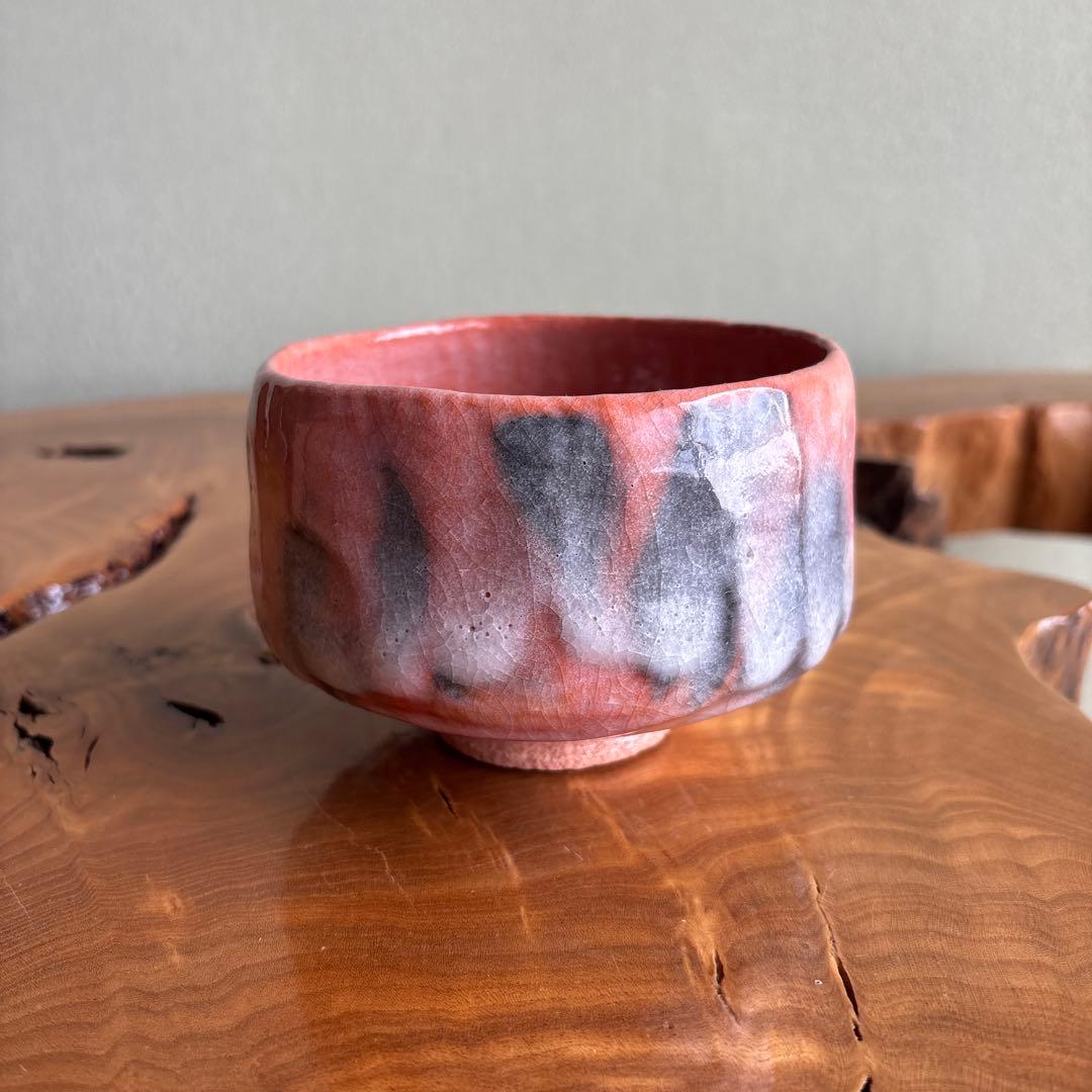 赤楽茶碗 三代佐々木昭楽造 楽焼 抹茶碗 茶道具 共箱(130)